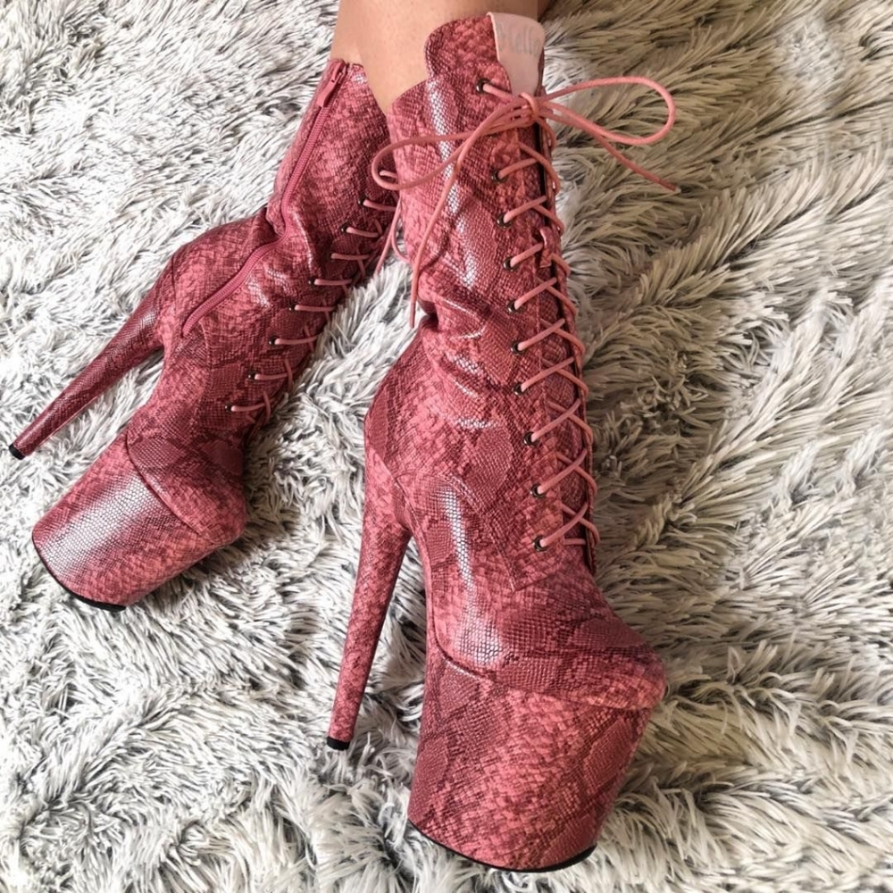 Hella Heels Platform Boot - 8in - Night Jungle